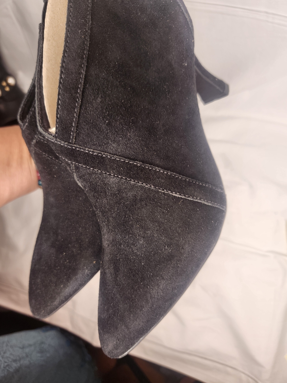 Clarks Women's Black Suede Low Block Heel Pumps